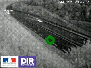 Webcam au niveau du col de Bois Clair à hauteur de Cluny sur la N79. Vue orientée vers Mâcon