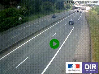 Caméra autoroutière sur l'A47 à hauteur de Givors, a proximité de Lyon. La webcam est orientée vers Lyon