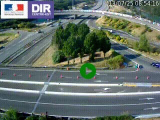 Webcam traffic à Grenoble-sud sur l'autoroute A480. Vue orientée vers l'entrée et la sortie de Grenoble
