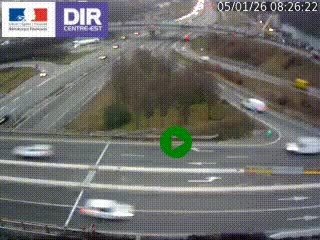 Webcam traffic à Grenoble-sud sur l'autoroute A480. Vue orientée vers l'entrée et la sortie de Grenoble