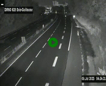 Webcam routière à hauteur de Bois-Guillaume en périphérie de Rouen. Vue orientée vers Rouen