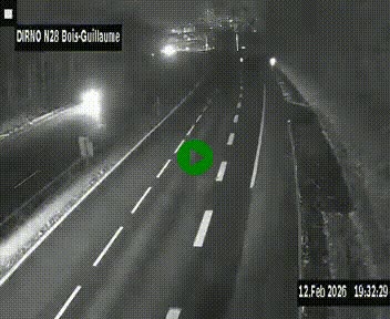 Webcam routière à hauteur de Bois-Guillaume en périphérie de Rouen. Vue orientée vers Rouen