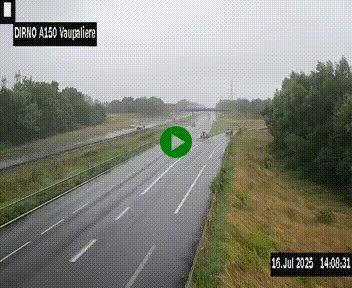 Webcam autoroute A150 à hauteur de La Vaupalière en périphérie de Rouen. Vue orientée vers Rouen