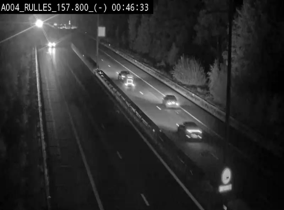 Webcam à Marbehan sur l'E411 à hauteur de la sortie 28a Rulles. Vue orientée vers Bruxelles