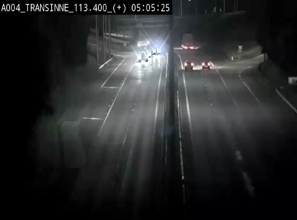 Webcam dans les Ardennes sur l'E411 à hauteur de Transinne. Vue orientée vers le sud de la Belgique