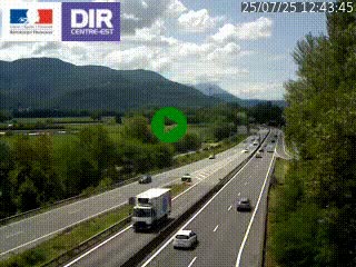 Caméra trafic à Meylan sur la Rocade-Sud de Grenoble en direction d'Aix-en-Provence