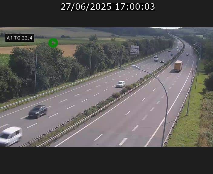 Traffic live webcam Luxembourg Flaxweiler - A1 direction Luxembourg - BK 22.4