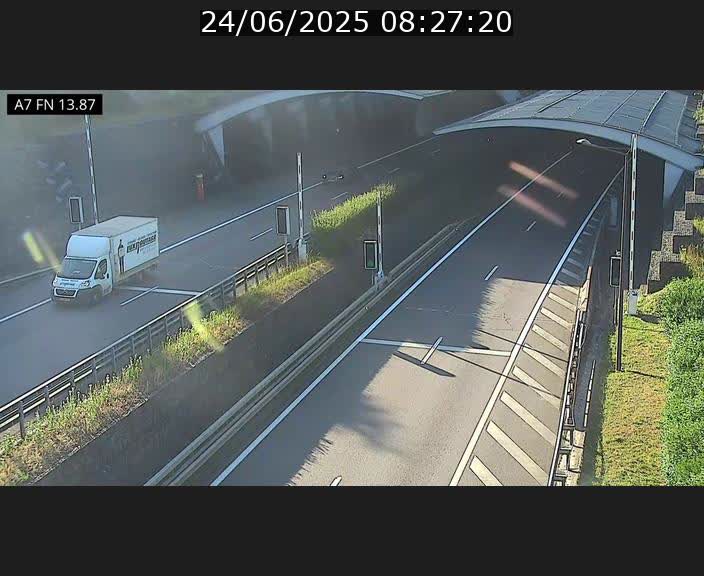 Caméra trafic Luxembourg - A7, Tunnel Gousselerbierg, entrée nord, direction Lorentzweiler