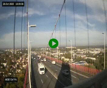 Webcam autoroute sur le périphérique de Bordeaux (A630) au nord de la ville. Caméra située sur le Pont d'Aquitaine.