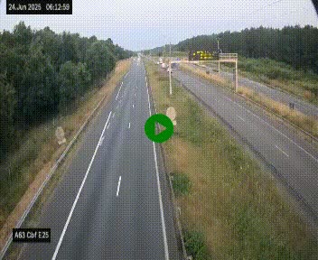 Webcam autoroute A63 en périphérie de Bordeaux au sud-est de la ville, en provenance du bassin d'Arcachon. Vue orientée vers Bordeaux