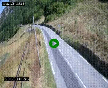 Webcam dans les Pyrénées Atlantique au niveau du col d'Urdos et du fort du Pourtalet sur la N134, en direction du Col et du tunnel du Somport, à 765 mètres d'altitude