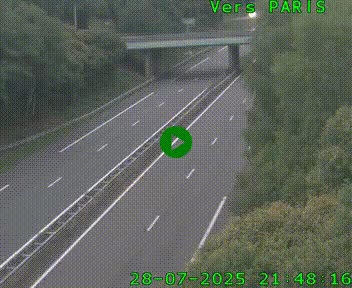 Caméra routière sur l'autoroute A20 au nord de Limoges, à la jonction avec la N520. Vue orientée vers Paris