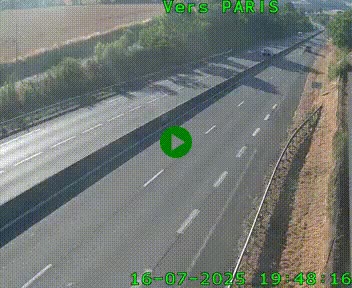 Caméra routière sur l'autoroute A20 à Saint-Hilaire-Bonneval, au sud de Limoges. Vue orientée vers Paris