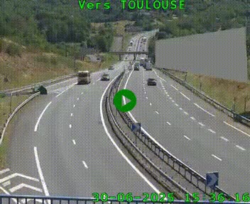 Caméra routière sur l'autoroute A20 à Noailles, en périphérie de Brive-la-Gaillarde. Vue orientée vers Toulouse