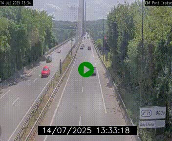 Webcam sur la N165 après le Pont de l'Iroise, à l'entrée de Brest
