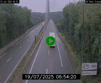 Webcam sur la N165 après le Pont de l'Iroise, à l'entrée de Brest