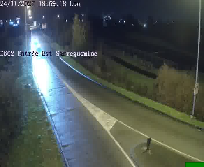 Point de vue trafic déployé sur D662 (France) à Sarreguemines, regardant vers Sarreguemines, aidant conducteurs et services à anticiper les flux.