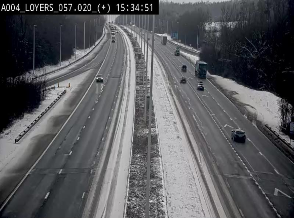 Webcam dans la montée de Loyers sur l'E411, après le viaduc de Beez en venant de Namur et en direction du Luxembourg