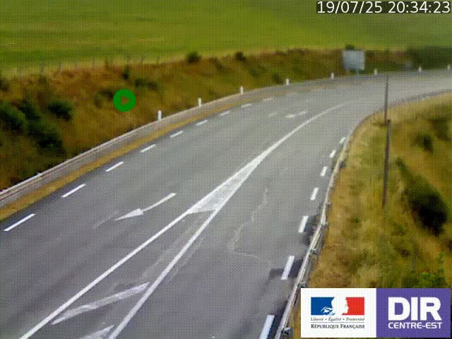 Webcam sur le col Pin Bouchain, vue orientée vers Roanne, en provenance de Lyon sur la nationale 7 (N7)