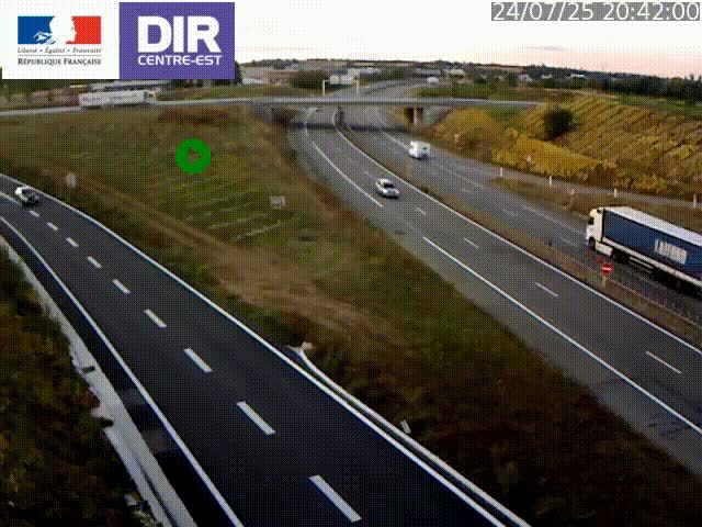 Webcam sur le contournement de Valence, sur la Nationale 7, caméra orientée vers Lyon