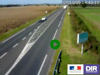 Webcam routière sur la RN7 à hauteur de Toulon-sur-Allier, entre Moulins et Vichy
