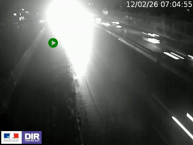 Webcam à Bron sur l'A43 à la jonction avec le boulevard périphérique de Lyon (D383). Vue orientée vers Lyon