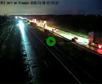 Webcam à hauteur de Vert-en-Drouais sur la N12, en périphérie de Dreux. Vue orientée vers Alençon
