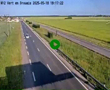 Webcam à hauteur de Vert-en-Drouais sur la N12, en périphérie de Dreux. Vue orientée vers Alençon