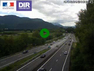 Caméra trafic à Meylan sur la Rocade-Sud de Grenoble en direction d'Aix-en-Provence