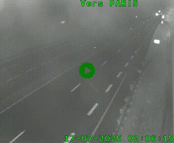 Caméra routière sur l'autoroute A20 à Saint-Hilaire-Bonneval, au sud de Limoges. Vue orientée vers Paris