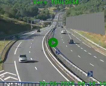 Caméra routière sur l'autoroute A20 à Noailles, en périphérie de Brive-la-Gaillarde. Vue orientée vers Toulouse