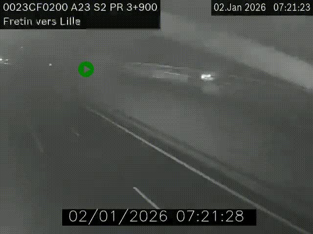 Webcam autoroute A23 à hauteur de Fretin. Vue orientée vers Lille