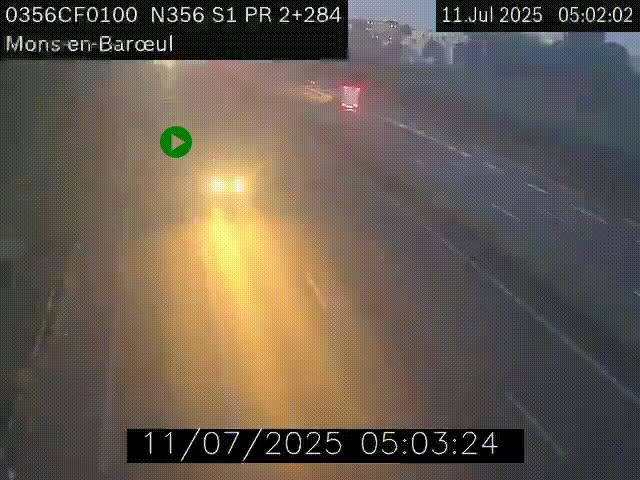 Webcam à l'entrée de Lille en direction du périphérique, à proximité de Mons-en-Baroeul sur la N356