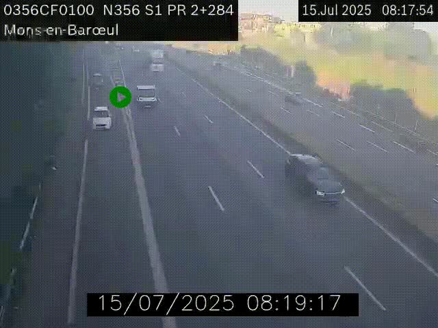 Webcam à l'entrée de Lille en direction du périphérique, à proximité de Mons-en-Baroeul sur la N356