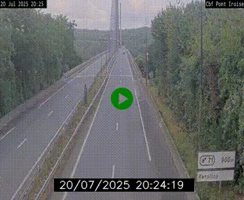 Webcam sur la N165 après le Pont de l'Iroise, à l'entrée de Brest