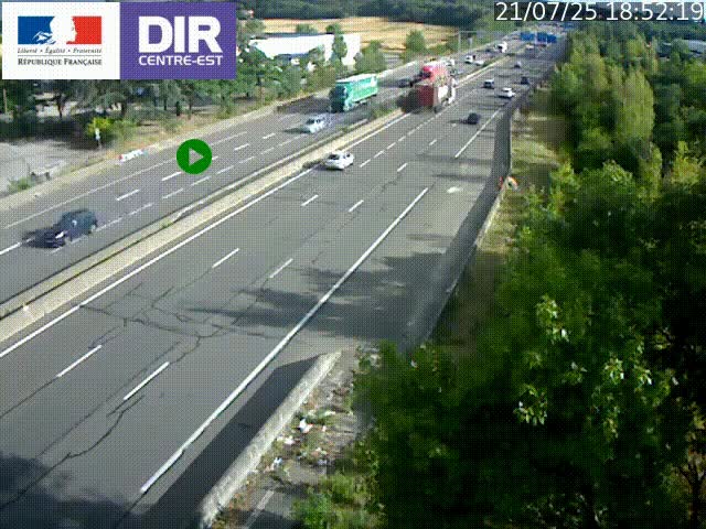 Caméra de circulation à Saint-Priest à la jonction entre l'A43 et l'A46 en direction de Marseille