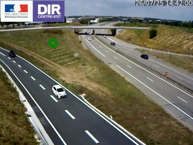 Webcam sur le contournement de Valence, sur la Nationale 7, caméra orientée vers Lyon