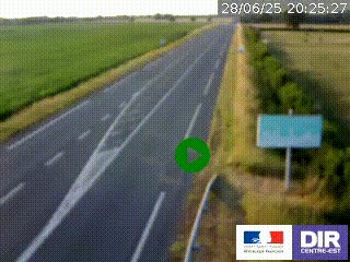 Webcam routière sur la RN7 à hauteur de Toulon-sur-Allier, entre Moulins et Vichy