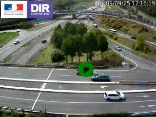 Webcam traffic à Grenoble-sud sur l'autoroute A480. Vue orientée vers l'entrée et la sortie de Grenoble