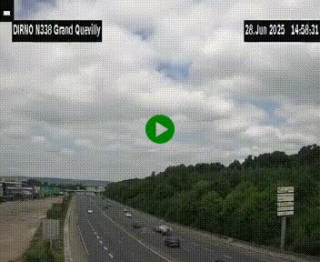 Webcam routière sur N338 à hauteur de Grand-Quevilly en périphérie de Rouen. Vue orientée vers Rouen