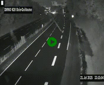 Webcam routière à hauteur de Bois-Guillaume en périphérie de Rouen. Vue orientée vers Rouen