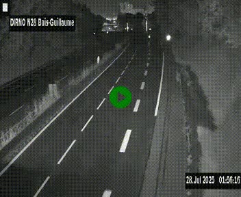 Webcam routière à hauteur de Bois-Guillaume en périphérie de Rouen. Vue orientée vers Rouen