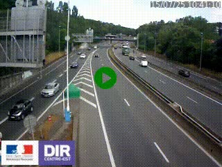 Caméra autoroute sur A6 - Valvert, près de Lyon, en direction de Paris, à hauteur de la sortie 36 Porte du Valvert