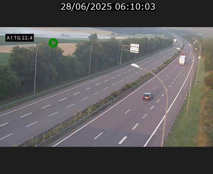 Traffic live webcam Luxembourg Flaxweiler - A1 direction Luxembourg - BK 22.4