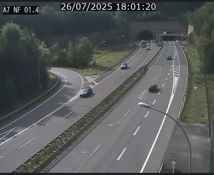 Caméra autoroute Luxembourg A7 - Echangeur Waldhaff - direction Tunnel Stafelter
