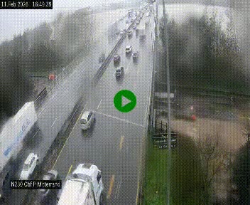 Webcam sur le périphérique de Bordeaux à l'est de la ville. Caméra située sur le Pont Mitterand sur la N230