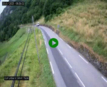 Webcam dans les Pyrénées Atlantique au niveau du col d'Urdos et du fort du Pourtalet sur la N134, en direction du Col et du tunnel du Somport, à 765 mètres d'altitude