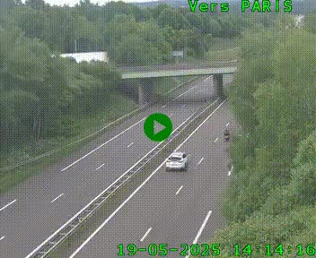 Caméra routière sur l'autoroute A20 au nord de Limoges, à la jonction avec la N520. Vue orientée vers Paris