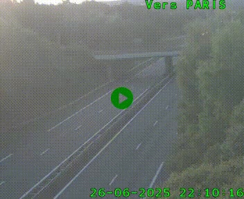 Caméra routière sur l'autoroute A20 au nord de Limoges, à la jonction avec la N520. Vue orientée vers Paris