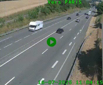 Caméra routière sur l'autoroute A20 à Saint-Hilaire-Bonneval, au sud de Limoges. Vue orientée vers Paris